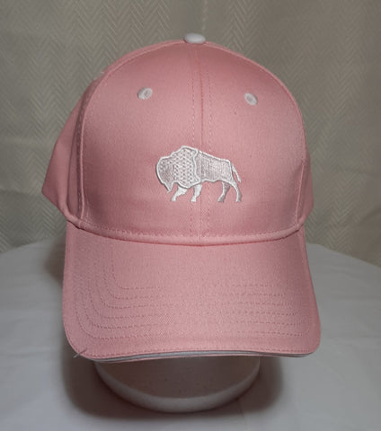 cap light pink w/ white logo embroidered