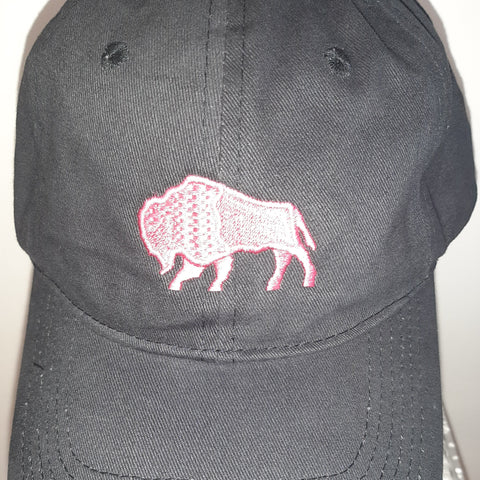 Black Baseball Cap w/Pink Logo