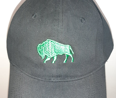 Black Baseball Cap - w/Green Logo