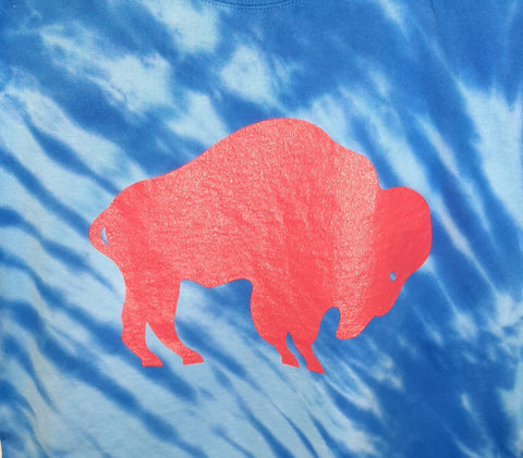 Royal Tie-Dyed Tee Shirt w/Red Buffalo Logo