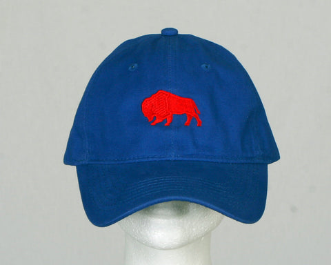 Baseball Cap- Embroidered Logo- Royal w/ Red Logo