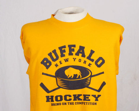 Buffalo Hockey - Gold - Tee Shit, Long Sleeve Tee Shirt, Crew Neck Sweat Shirt